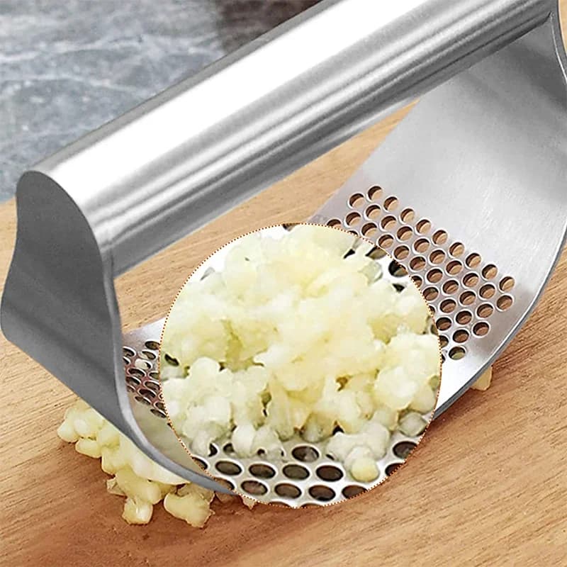 Espremedor e Amassador de Alho Manual em Aço Inox Triturador de Alho e Gengibre