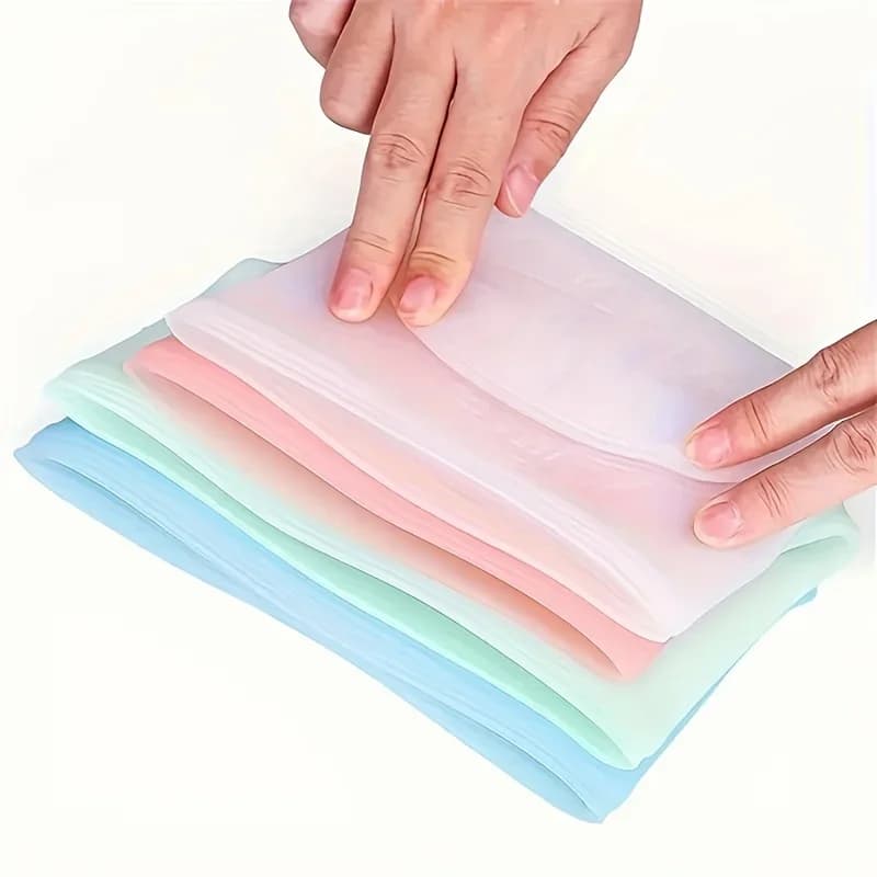Kit Sacos Herméticos de Silicone Reutilizáveis para Alimentos e Geladeira