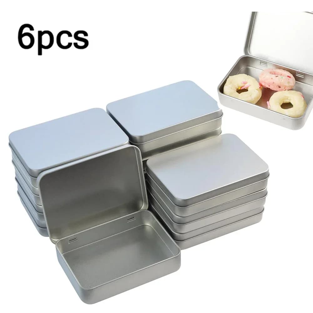 Kit com 6 Mini Caixas de Metal com Tampa Articulada Organizador Multiuso
