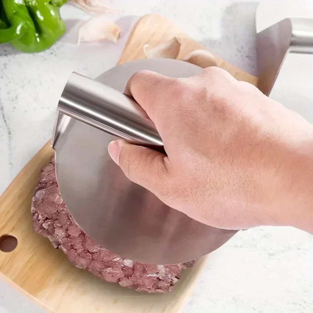 Prensa para Smash Burger em Aço Inoxidável | Modelador Antiaderente para Hambúrguer e Churrasco