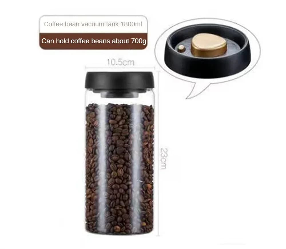 Pote Hermético de Vidro a Vácuo para Café e Alimentos