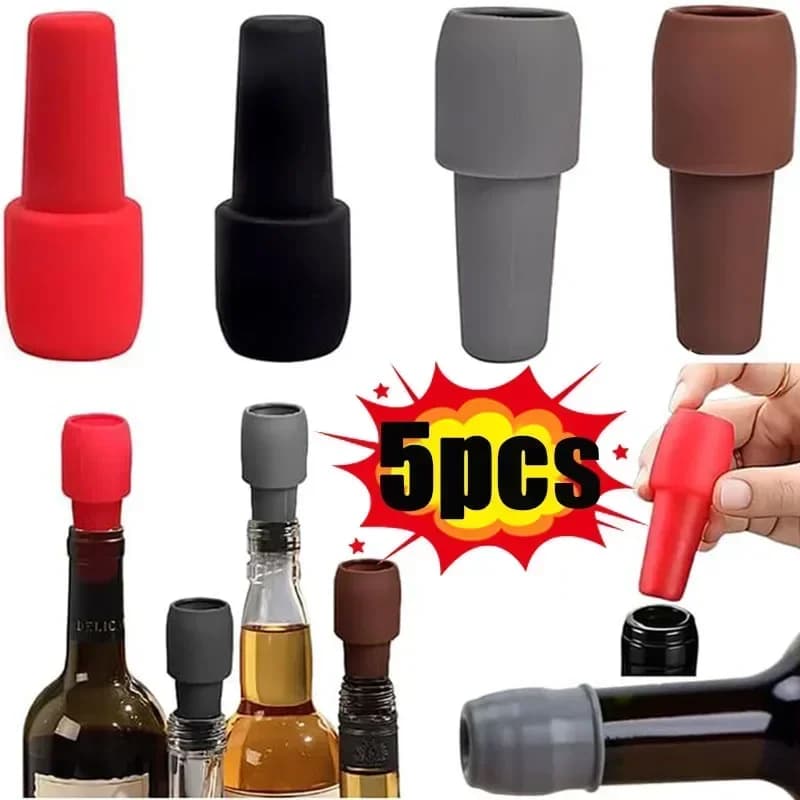 Tampa para Garrafa de Vinho Universal em Silicone com Vedação Dupla