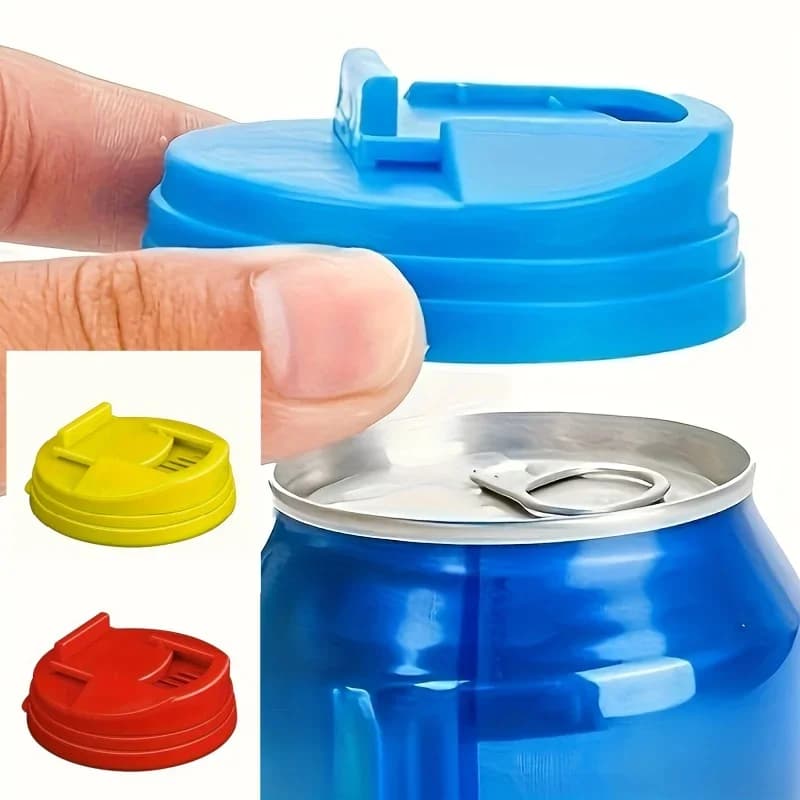 Kit 3/6 Tampas Reutilizáveis Antivazamento para Latas de Bebidas