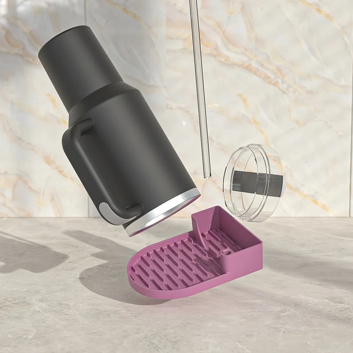 Suporte Escorredor de Silicone para Copos e Garrafas Térmicas