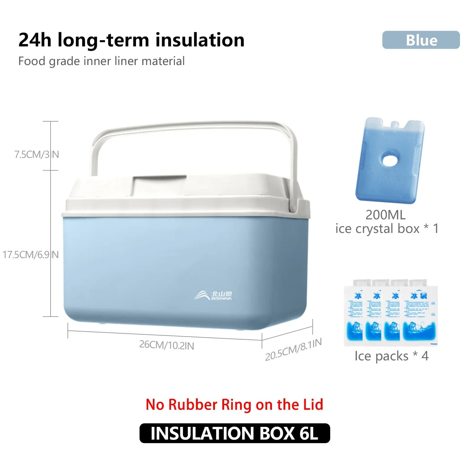 Caixa Térmica Portátil BISINNA 6L/9L/15L para Camping, Pesca e Piquenique
