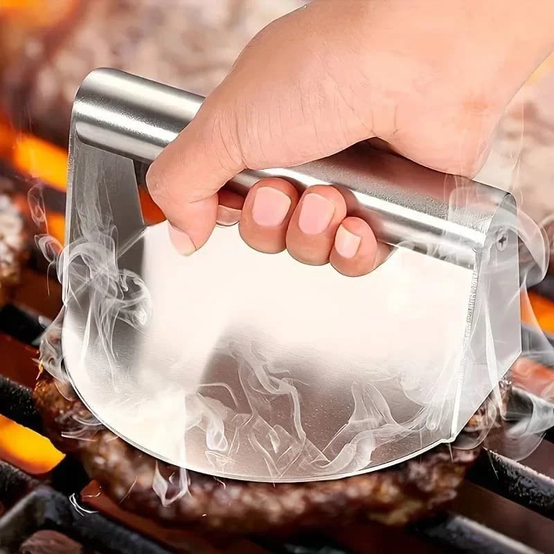 Prensa para Smash Burger em Aço Inoxidável | Modelador Antiaderente para Hambúrguer e Churrasco