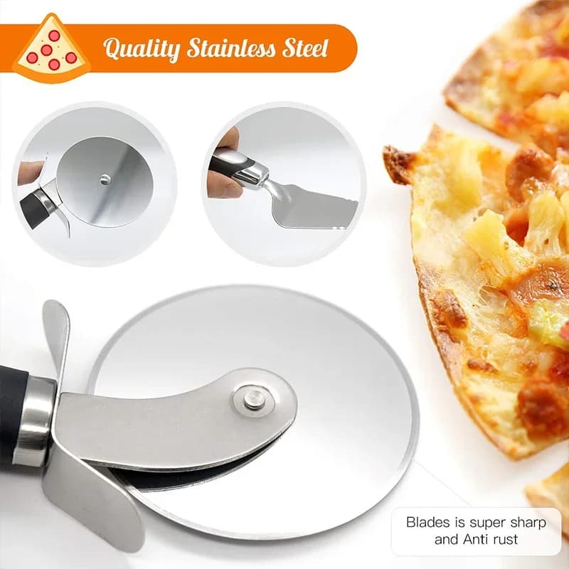 Cortador de Pizza em Aço Inoxidável Premium Carretilha para Massas e Tortas