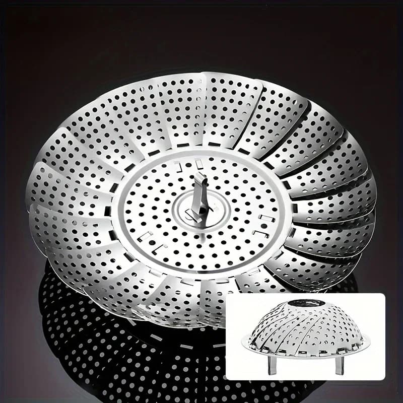 Cesto para Cozimento a Vapor em Inox Dobrável Expansível 6-10.5" para Panelas
