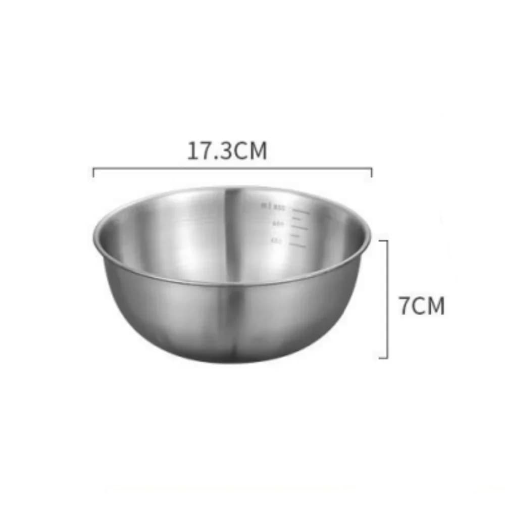 Conjunto de 1-3 Tigelas de Aço Inoxidável com Medidor para Cozinha, Confeitaria e Armazenamento de Alimentos