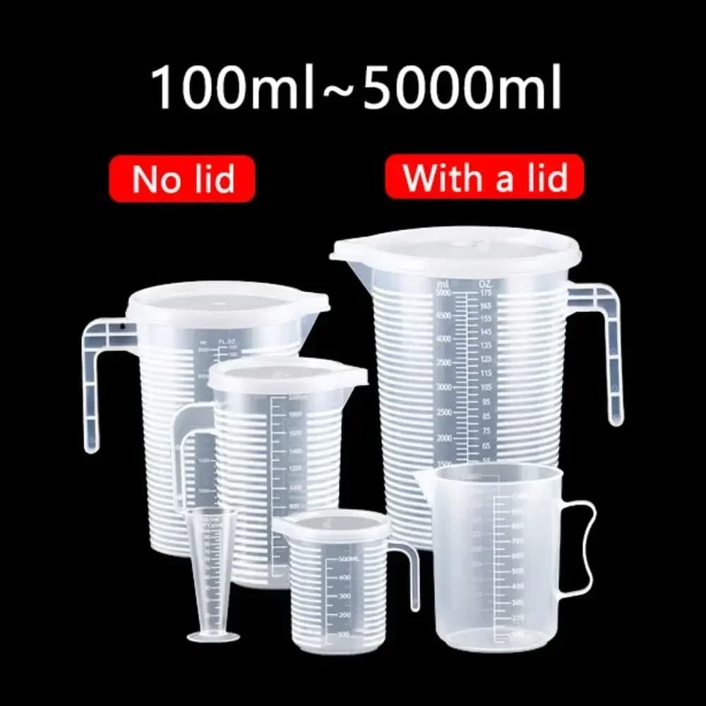 Copo Medidor Graduado 100-5000ml Plástico PC Grau Alimentício para Cozinha e Confeitaria