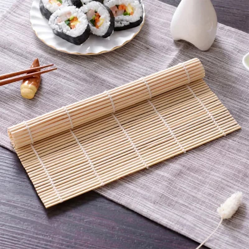 Esteira de Bambu para Sushi Antiaderente para Enrolar Estilo Japonês