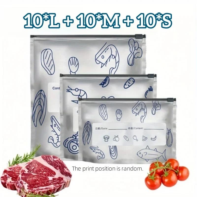 Sacos Herméticos em Folha de Alumínio para Alimentos Reutilizáveis 10/60 Unidades