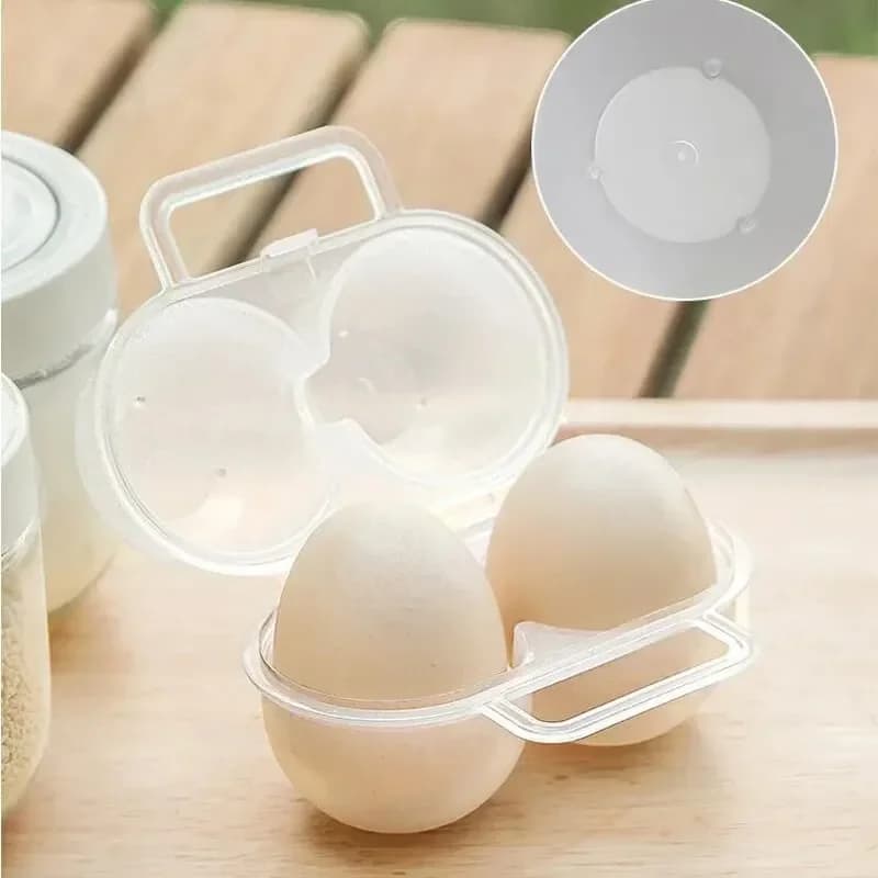 Porta-Ovos Portátil para 2 Ovos com Proteção Anti-Impacto para Geladeira e Camping