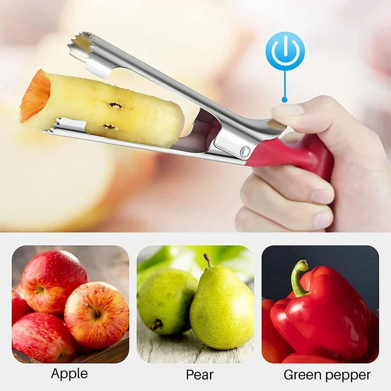 Descaroçador de Maçã e Pera em Aço Inox Removedor de Miolo e Sementes de Frutas