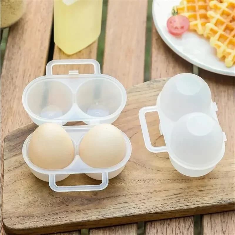 Porta-Ovos Portátil para 2 Ovos com Proteção Anti-Impacto para Geladeira e Camping