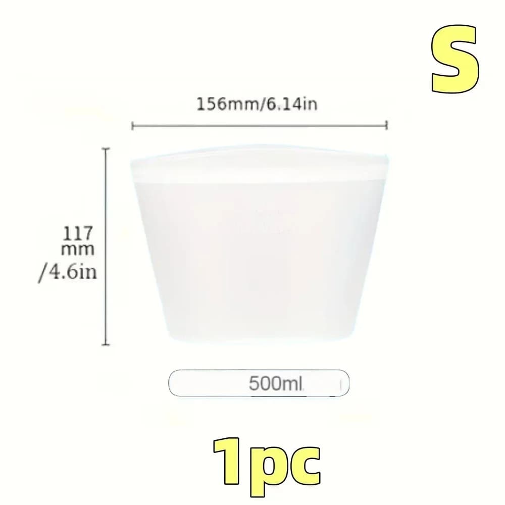 Kit Sacos Herméticos de Silicone Reutilizáveis para Alimentos e Geladeira