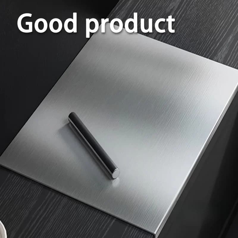 Tábua de Corte Dobrável Grande em Aço Inox para Cozinha e Churrasco