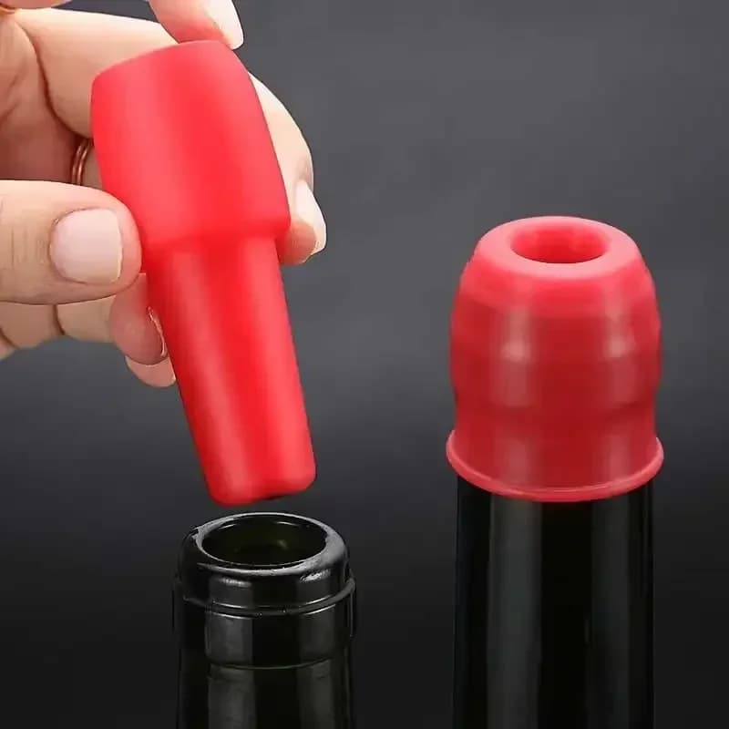Tampa para Garrafa de Vinho Universal em Silicone com Vedação Dupla