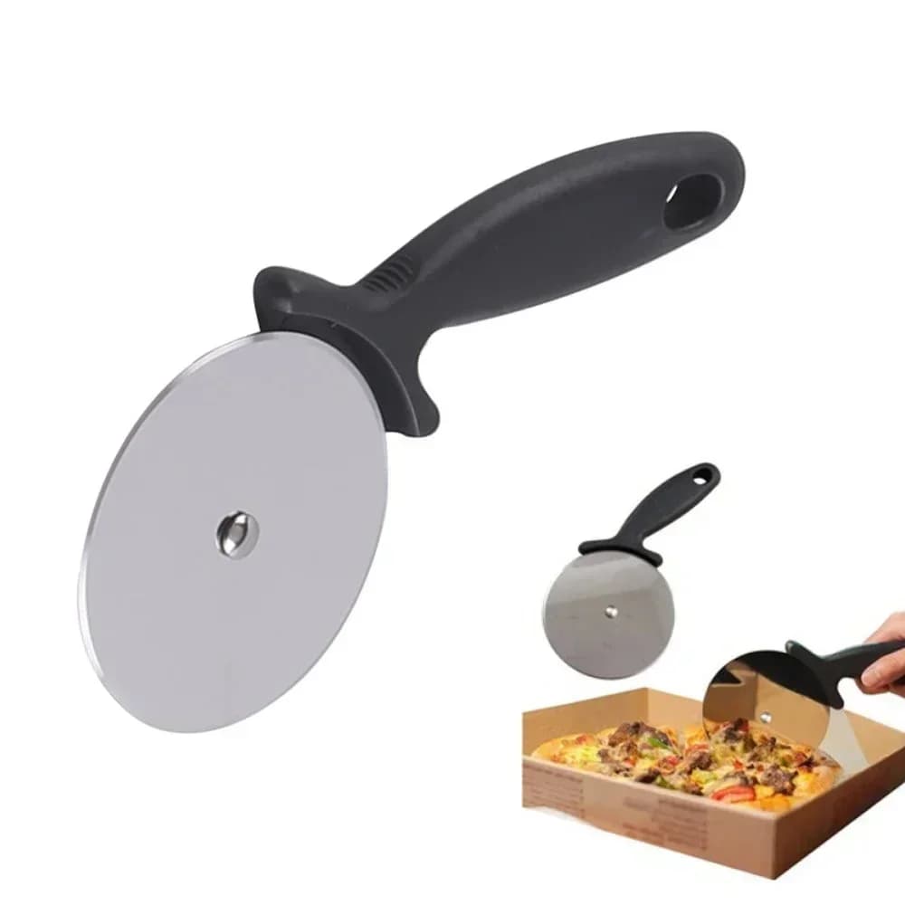 Cortador de Pizza em Aço Inox Rolo Carretilha para Massas e Doces