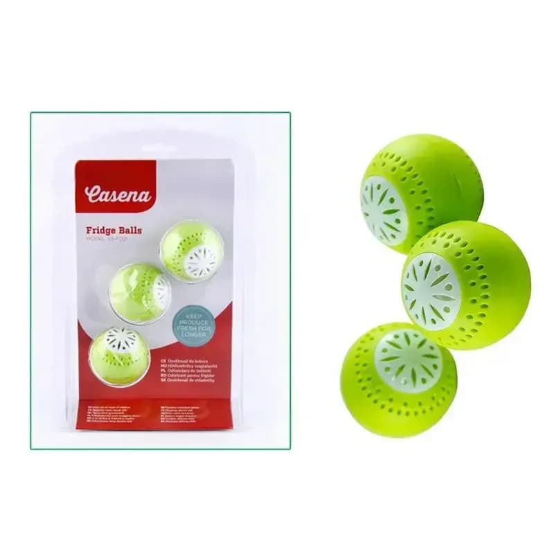 Kit com 3 Esferas Desodorizadoras para Geladeira com Carvão Ativado Elimina Odores