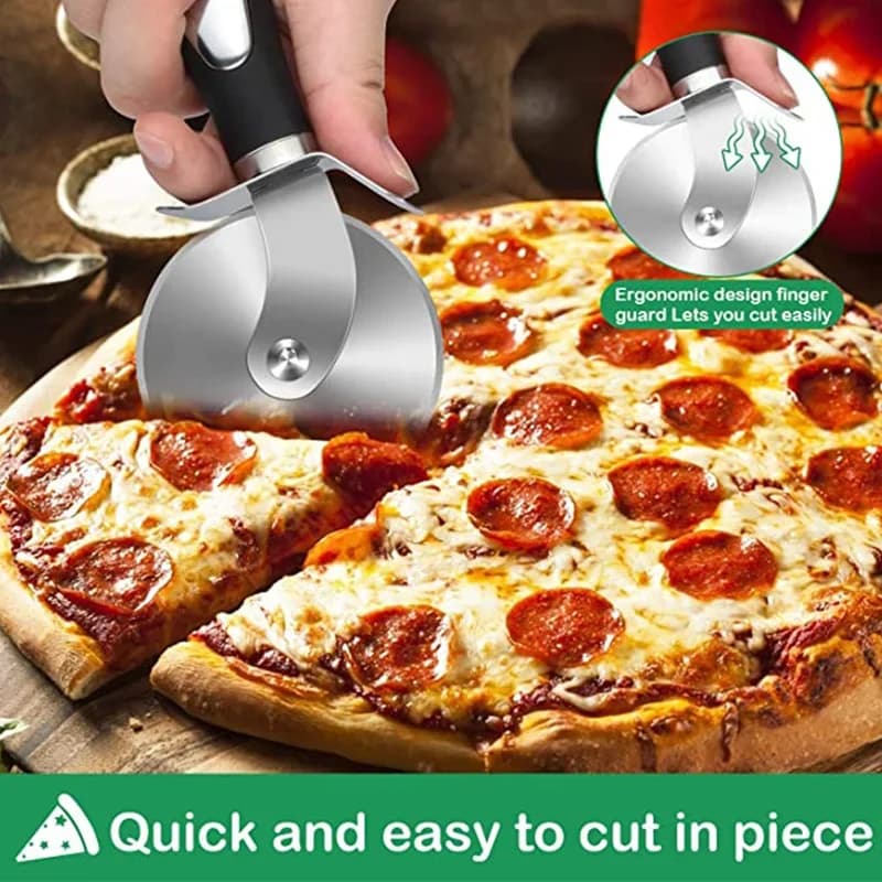 Cortador de Pizza em Aço Inoxidável Premium Carretilha para Massas e Tortas