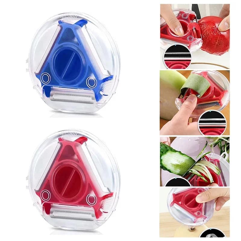 Conjunto de Descascadores 3 em 1 Magic Trio Fatiador Ralador Julienne