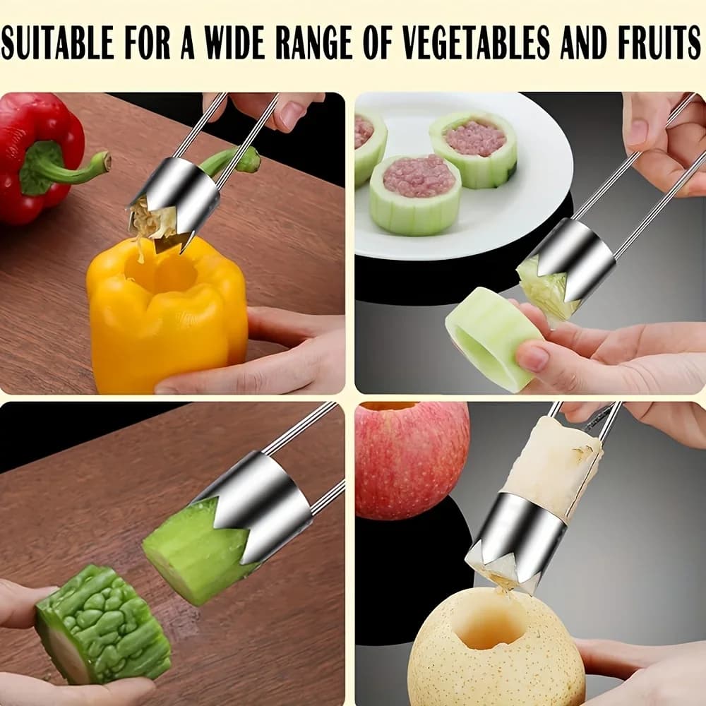 1/2/3 Removedores de Miolo de Frutas e Legumes em Aço Inoxidável