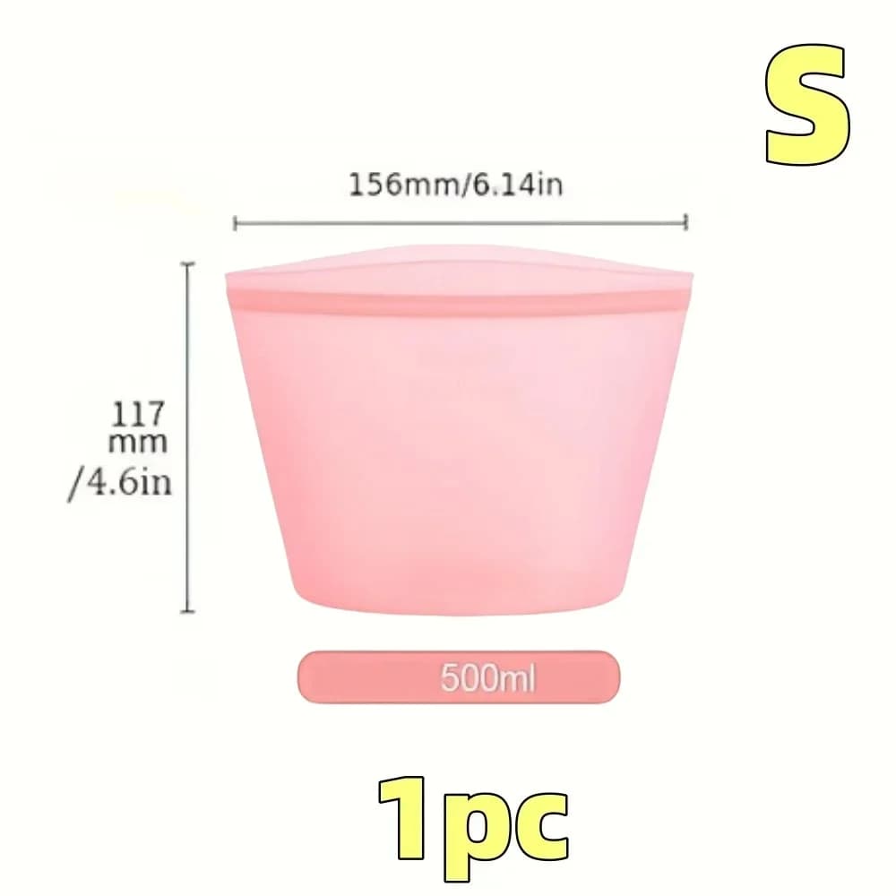 Kit Sacos Herméticos de Silicone Reutilizáveis para Alimentos e Geladeira