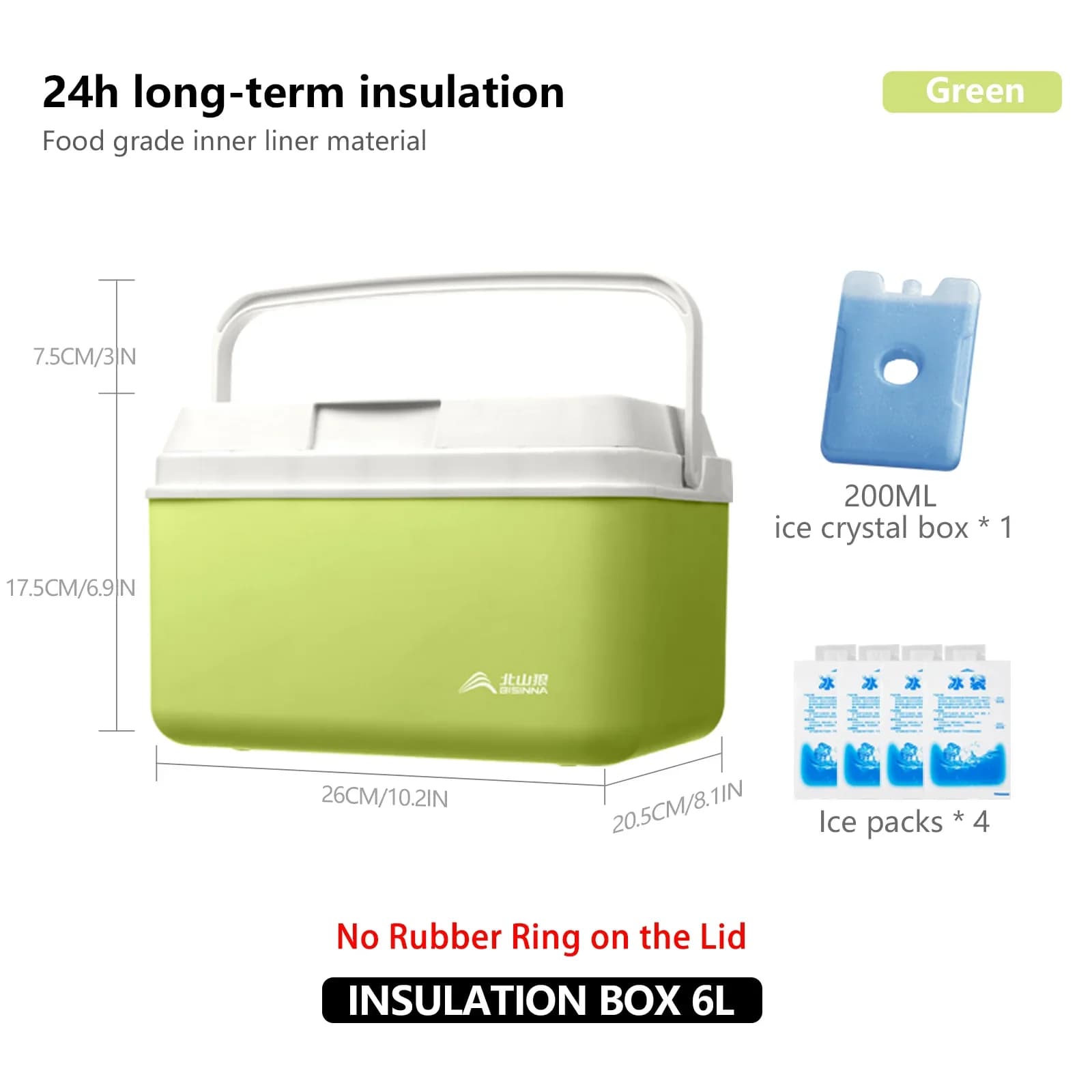 Caixa Térmica Portátil BISINNA 6L/9L/15L para Camping, Pesca e Piquenique