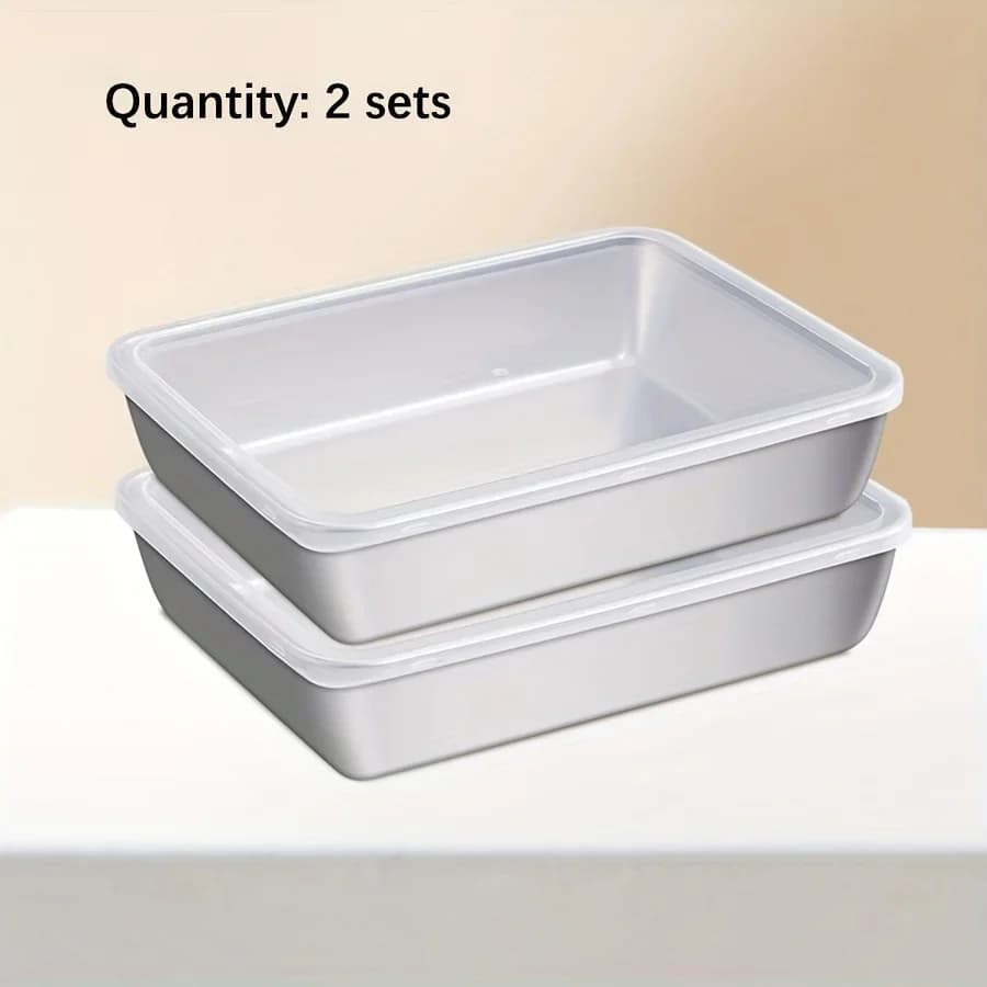 Kit com 3 Potes Herméticos de Inox para Alimentos Sem BPA
