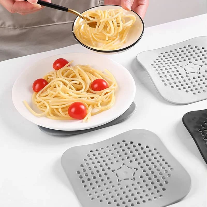 Kit com 3 Filtros de Silicone para Ralo Protetor Anti-Entupimento para Pia e Banheiro