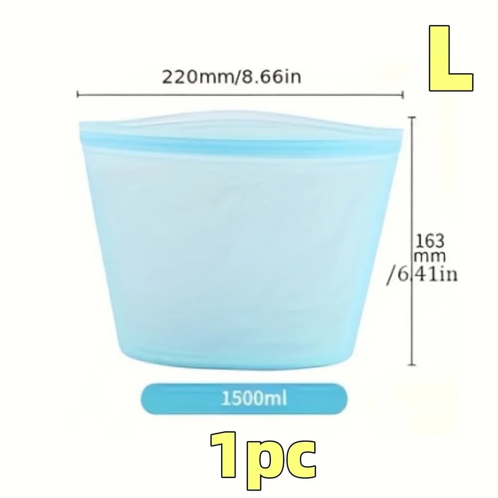 Kit Sacos Herméticos de Silicone Reutilizáveis para Alimentos e Geladeira