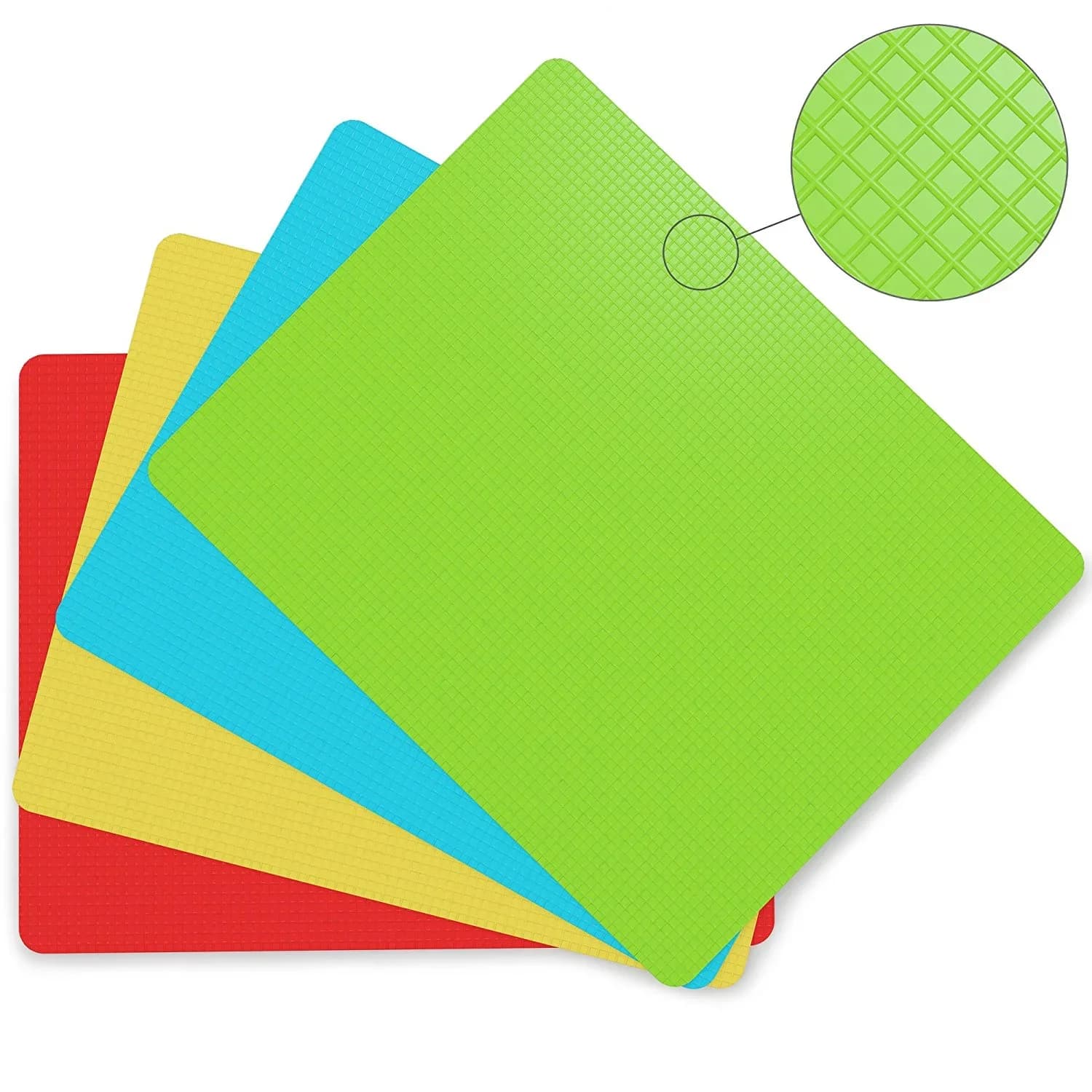Jogo de 4 Tábuas de Corte Flexíveis Antiderrapantes com Ícones