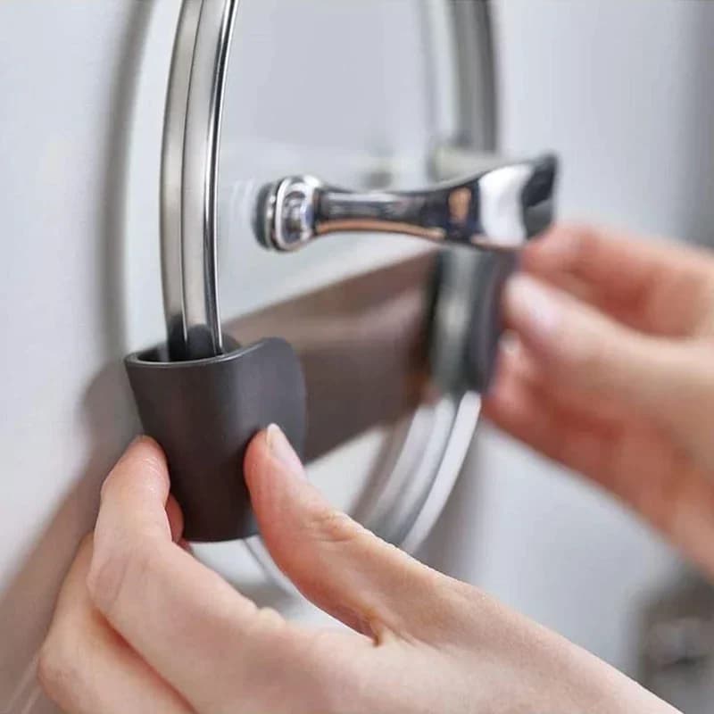 Suporte Adesivo de Parede para Tampas de Panela - 1/2/4 Peças